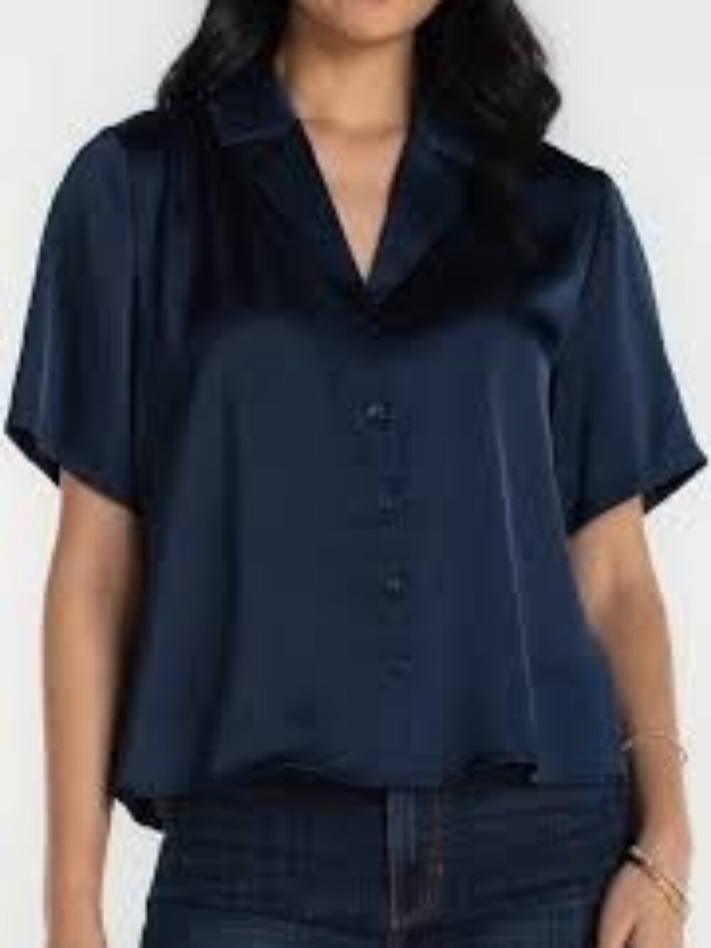 Nation LTD Odin Satin Blue Blouse